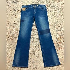 VÉLEZ Columbia patchwork jeans size 12 midrise bootcut rare quality jeans